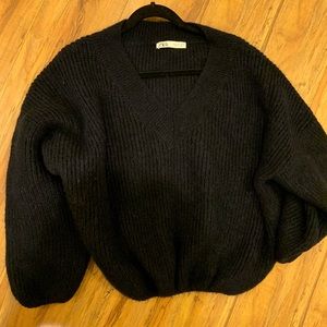 Zara dark navy blue wool sweater size M